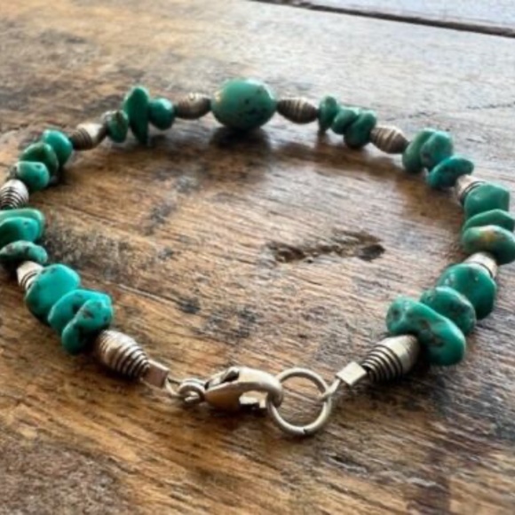 Turquoise and Sterling Silver Bracelet Southwestern - Picture 4 of 5